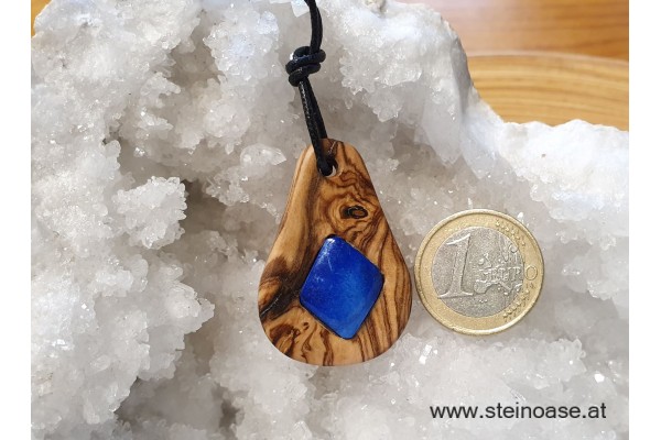 Anhänger Lapis Lazuli mit Olivenholz